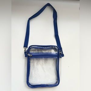 Clear Stadium Approved Bag for Concerts Blue and Clear